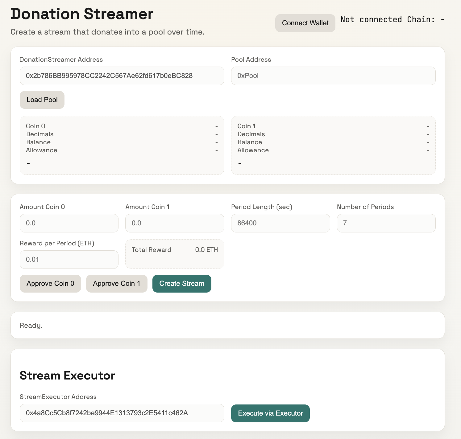 Donation Streamer UI overview