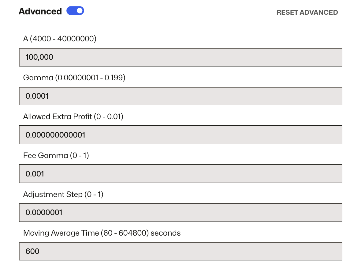 Advanced Parameters