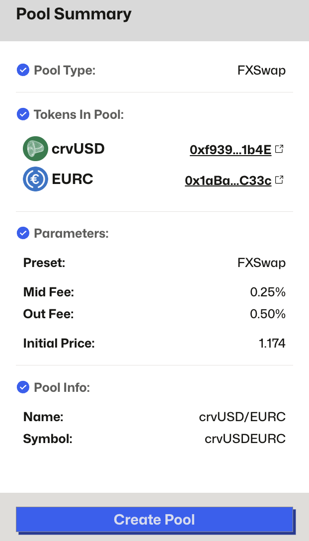 Pool Summary