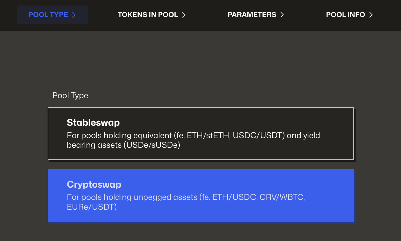 Select Pool Type