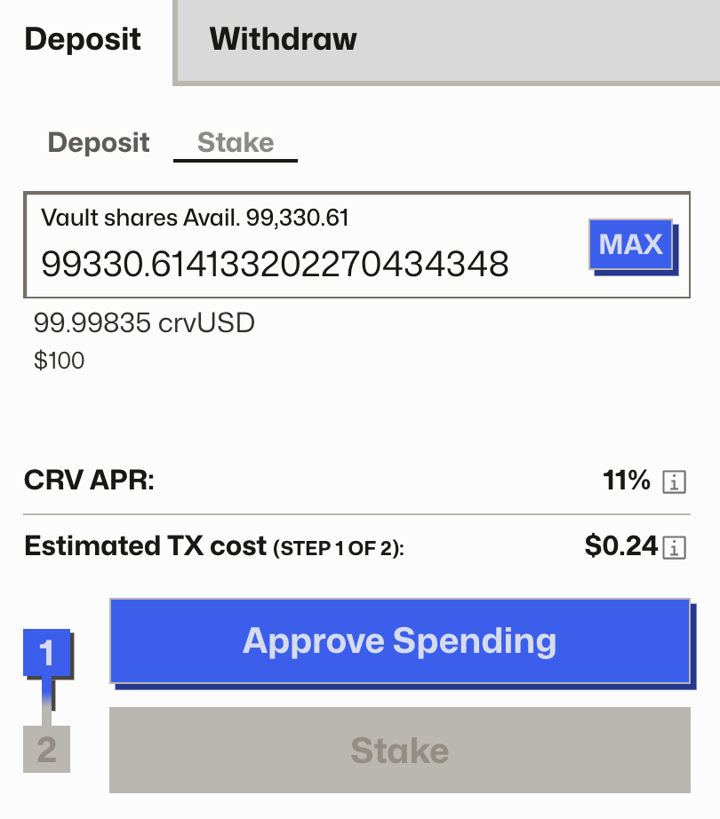 Staking interface